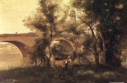 Corot Camille seine al bridge oil